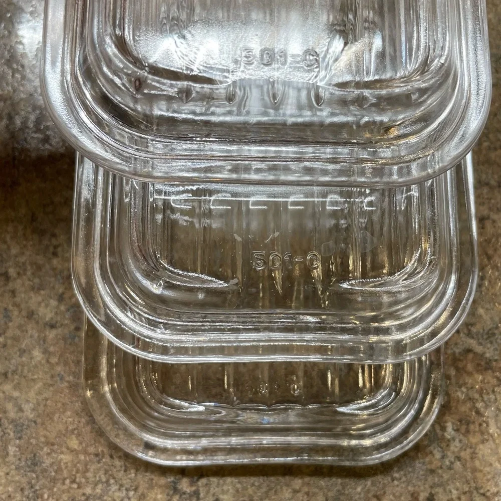 Vintage Pyrex Refrigerator Storage Dishes With Ribbed Lids Tan Set Homestead
